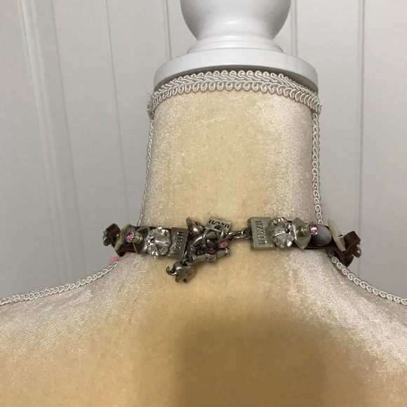 Rodrigo Otazu statement Necklace Leather, Stone, Crystal rose quartz crystals - Picture 4 of 4